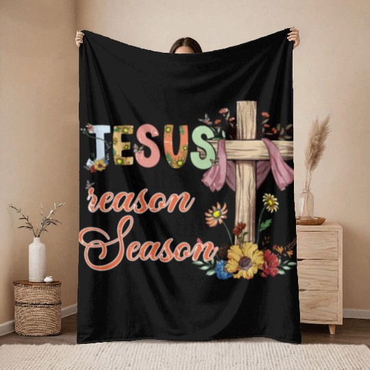 Jesus Is The Reason For The Season Throw Blankets