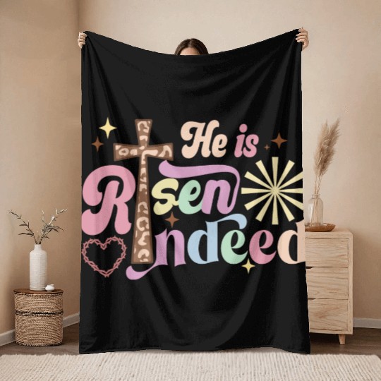 He is risen indeed Throw Blankets