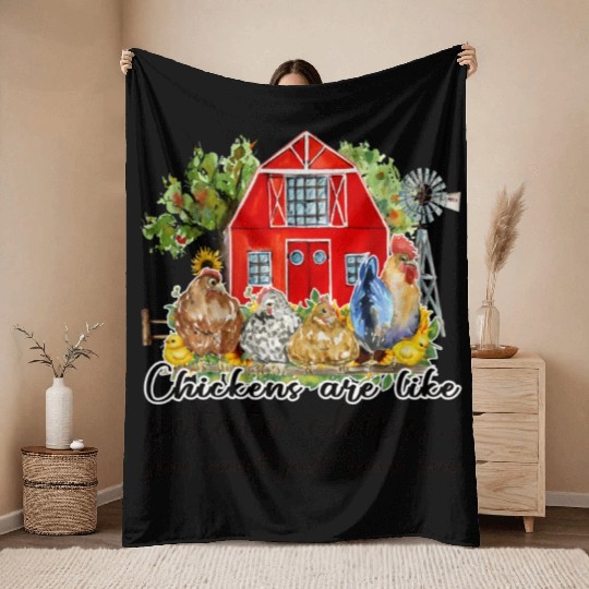 Funny Quotes Chicken Sublimation Throw Blankets