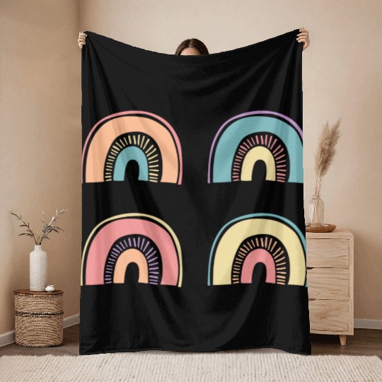 Multi Rainbow Throw Blankets