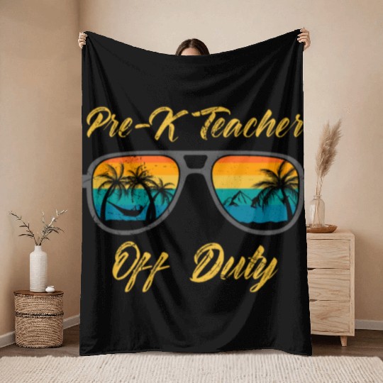 Preschool kindergarten educator off duty teacher Throw Blankets