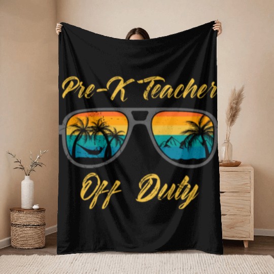 Preschool kindergarten educator off duty teacher Throw Blankets