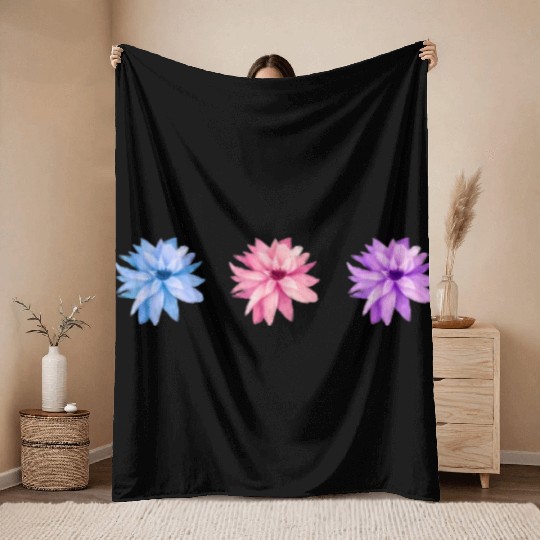 Pastel Flowers Throw Blankets
