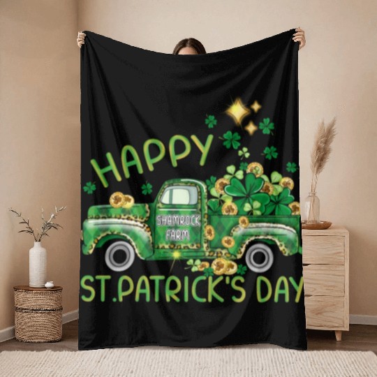 Happy Day Patricks Farm Throw Blankets