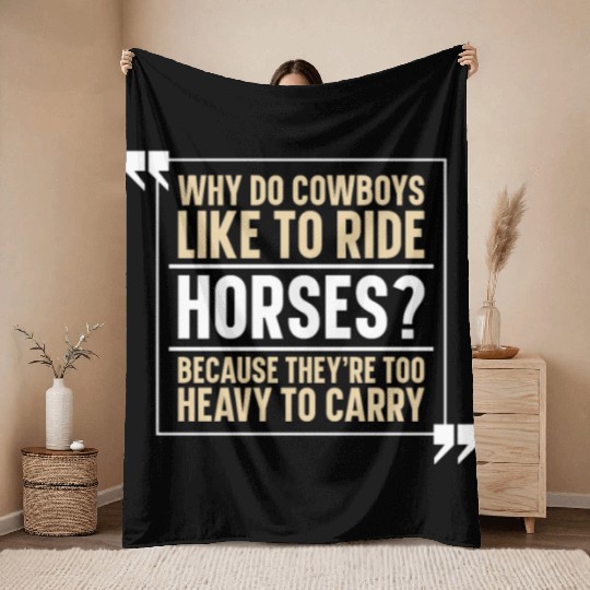 Horse Riding Hilarious Endurance Riding Throw Blankets