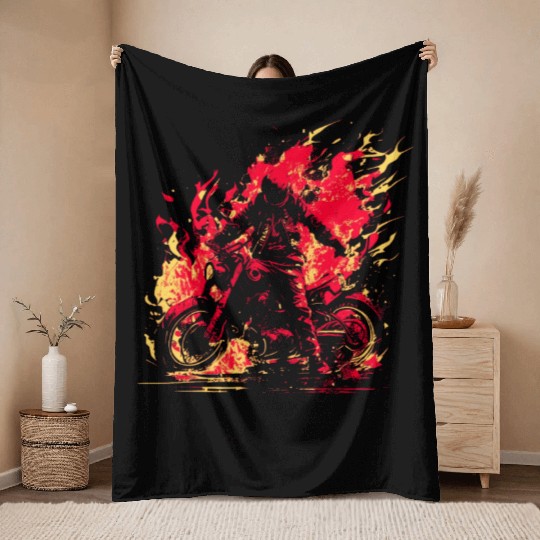 Motorcycle Passion gazoline In The Veins Throw Blankets