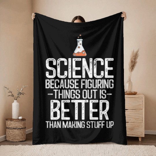 Figuring Things Out Funny Science Themed Throw Blankets