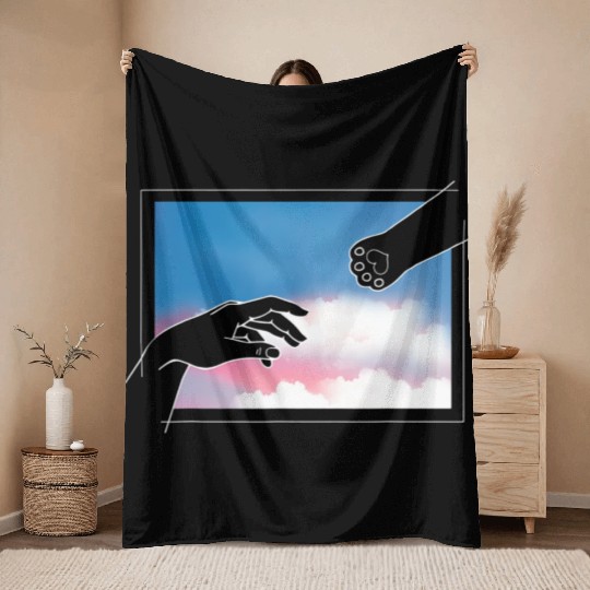 Adam Creation Cat Mom Cat Lover Christian Throw Blankets