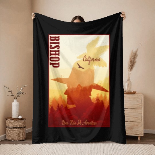 Bishop California wild west town Throw Blankets