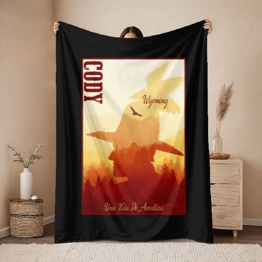 Cody Wyoming wild west town Throw Blankets