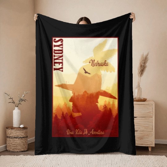 Sidney Nebraska wild west town Throw Blankets