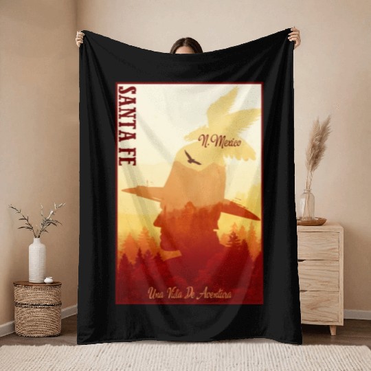 Santa Fe New Mexico wild west town Throw Blankets