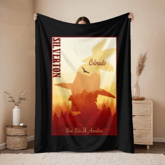 Silverton Colorado wild west town Throw Blankets