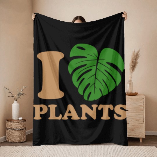 I love plants Throw Blankets