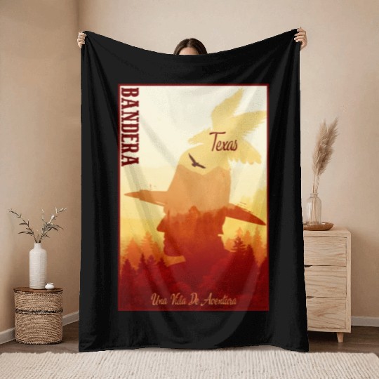 Bandera Texas wild west town Throw Blankets