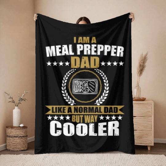 Funny Meal Prep Dad For Men Throw Blankets