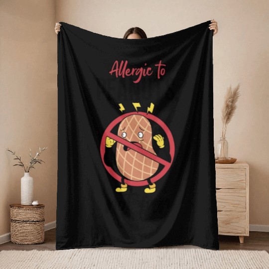 Allergic To Peanuts Not Fun Peanut Allergic Throw Blankets