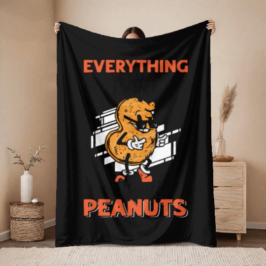 Everything Is Better Without Peanuts Peanut Throw Blankets