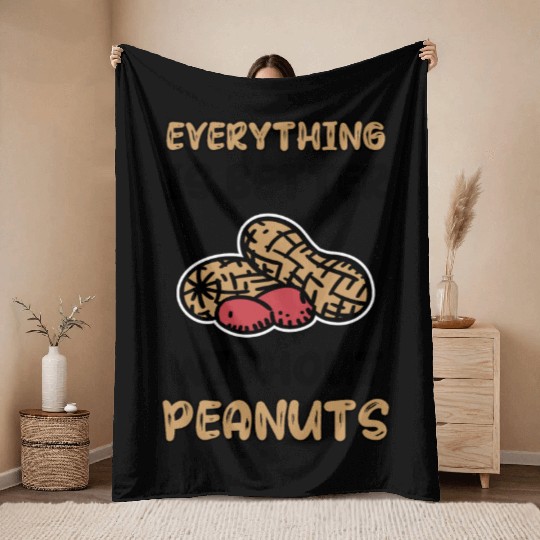 Everything Is Better Without Peanuts Peanut Throw Blankets