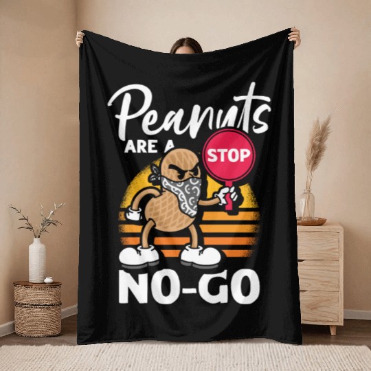 Peanuts Are A No-Go Peanut Allergic Throw Blankets