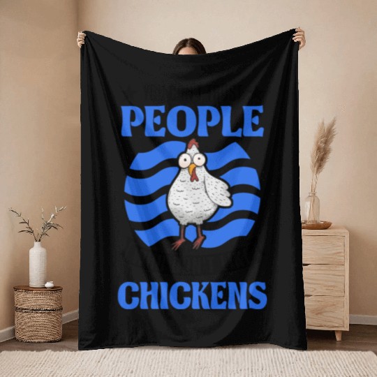 Chickens Chicken Farm Farmer Throw Blankets