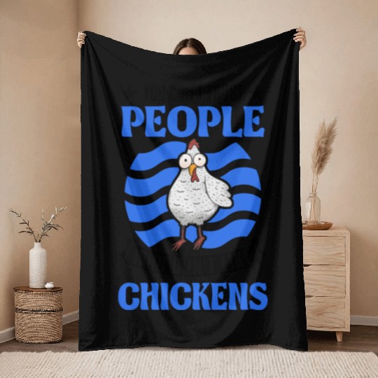 Chickens Chicken Farm Farmer Throw Blankets