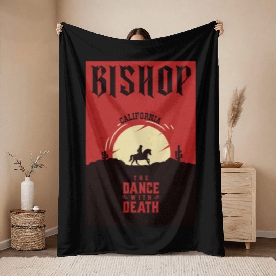 Bishop California wild west town Throw Blankets