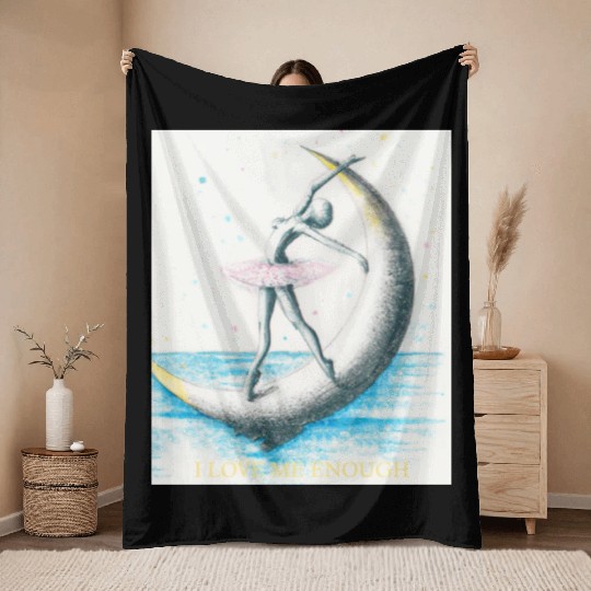 I LOVE ME ENOUGH Throw Blankets