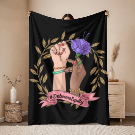 International Women's Day 2023 - Embrace Equity Throw Blankets