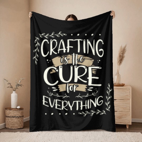 Crafter Gift Cats are the Cure for Everything Throw Blankets