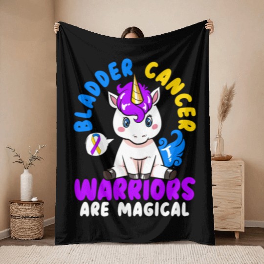 Bladder Cancer Warriors Are Magical Bladder Cancer Throw Blankets