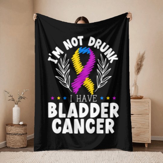 Bladder Cancer Warrior Bladder Cancer Awareness Throw Blankets