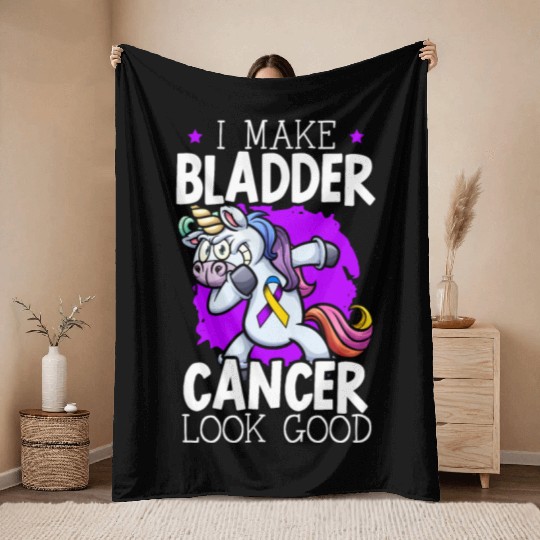Bladder Cancer Warrior Bladder Cancer Awareness Throw Blankets