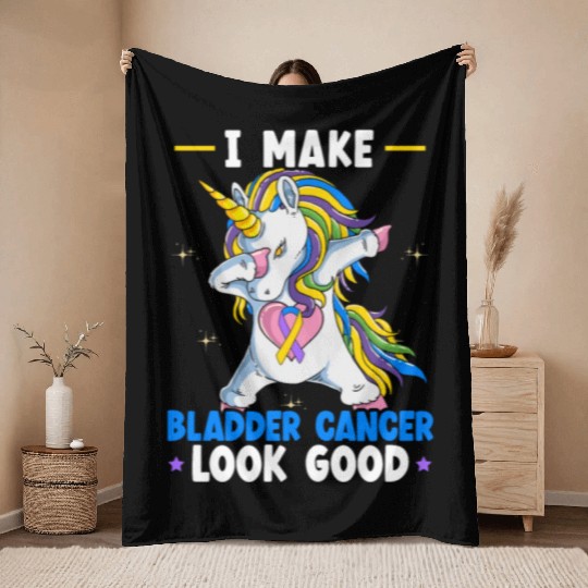 Bladder Cancer Warrior Bladder Cancer Awareness Throw Blankets