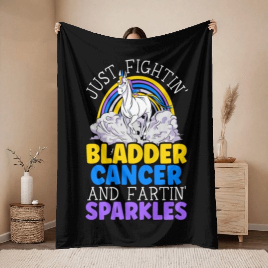 Bladder Cancer Warrior Bladder Cancer Awareness Throw Blankets