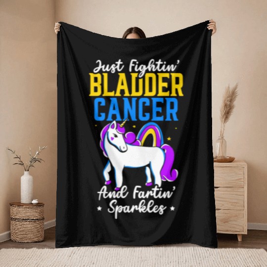 Bladder Cancer Warrior Bladder Cancer Awareness Throw Blankets