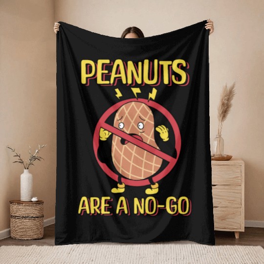 Peanuts Are A No-Go Peanut Allergic Throw Blankets