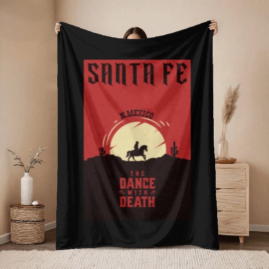 Santa Fe New Mexico wild west town Throw Blankets