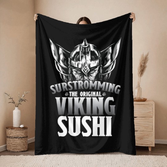 Surstromming Viking Sushi Swedish Food Throw Blankets