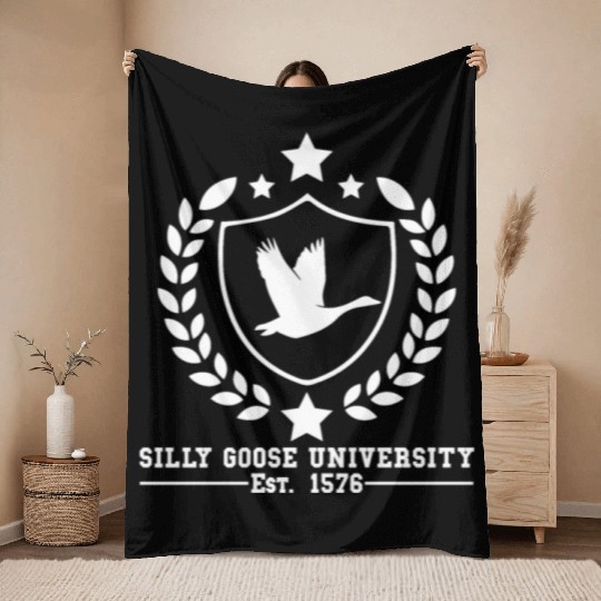 Silly Goose University Established 1576 Goose Throw Blankets
