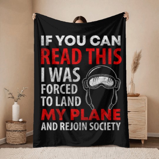 Airplane Glider Aviation Flight School Throw Blankets