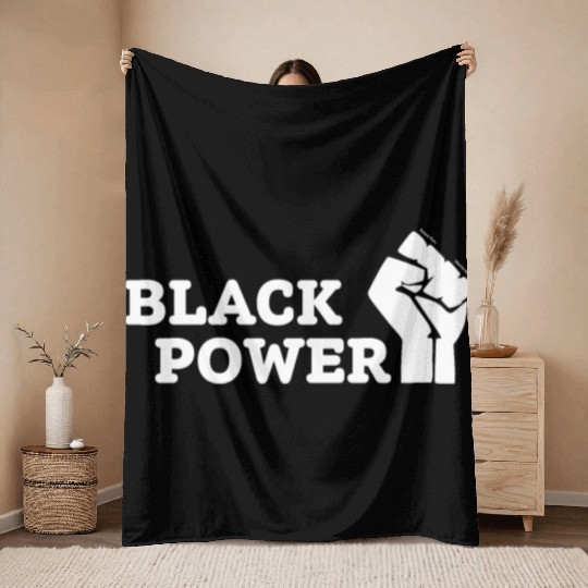 Black Power Throw Blankets
