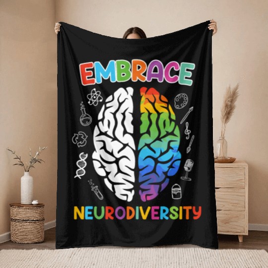 Autism Embrace Neurodiversity Autistics Throw Blankets
