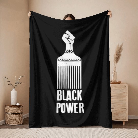 Black Power Throw Blankets