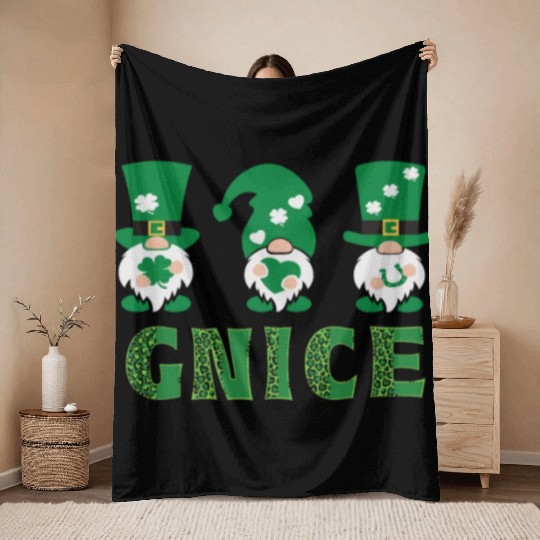 Garden Gnomes Gnome Lover Funny Gnome Gardening Throw Blankets