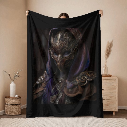Dark Necromancer Throw Blankets