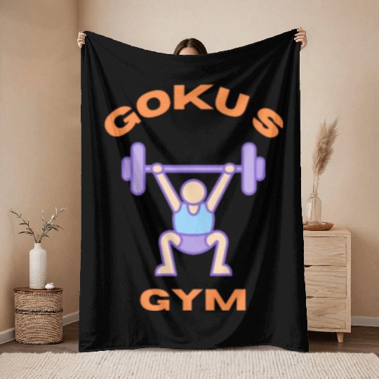 Goku S Gym Throw Blankets