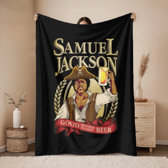 Raise a Glass with Samuel L Jackson Throw Blankets
