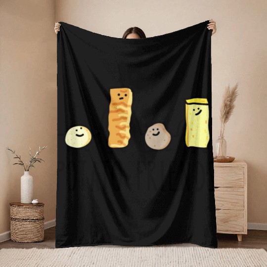 Potato friends Throw Blankets