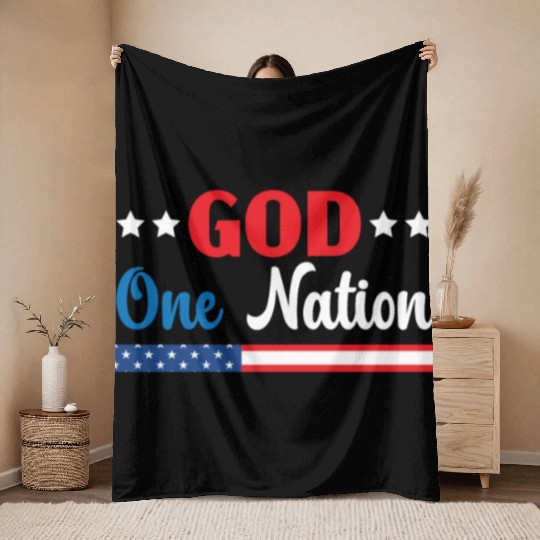 Patriotic America USA Flag 4th Of July American Throw Blankets